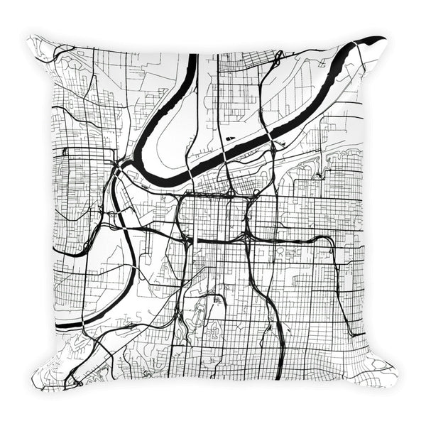 Kansas City Map Pillow – Modern Map Art