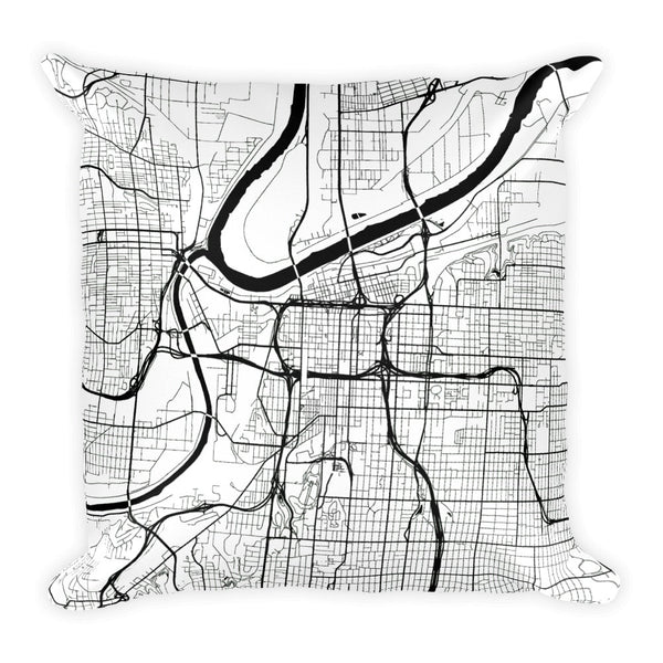 Kansas Map Pillow – Modern Map Art