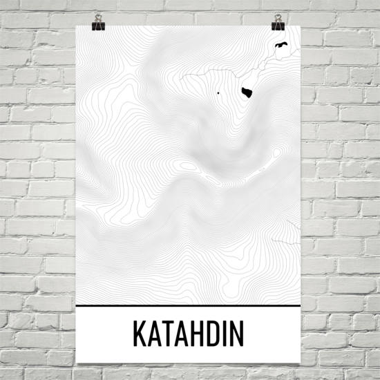 Katahdin Topographic Map Art