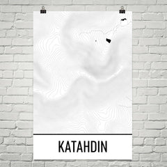 Katahdin Topographic Map Art