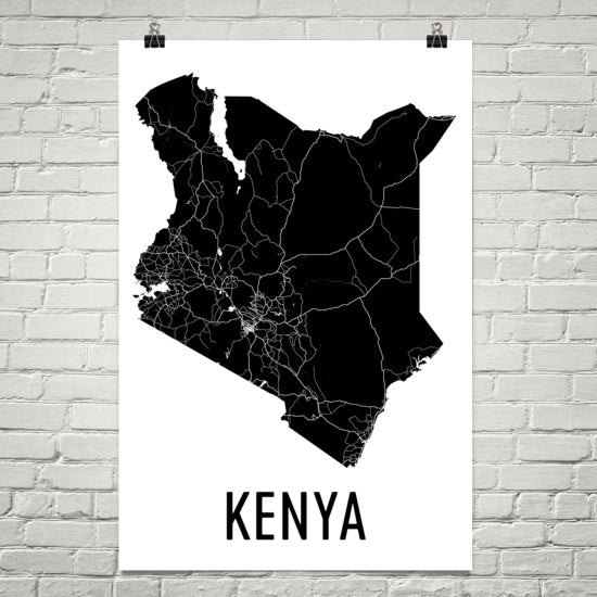 Kenya Wall Map Print - Modern Map Art
