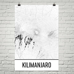 Kilimanjaro Topographic Map Art