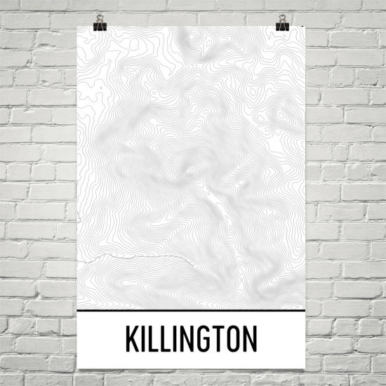 Killington Topographic Map Art
