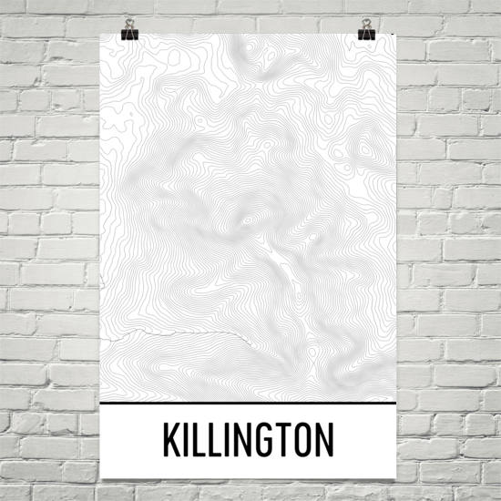 Killington Topographic Map Art