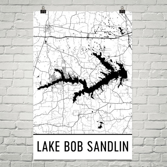 Lake Bob Sandlin TX Art and Maps