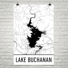 Lake Buchanan TX Art and Maps