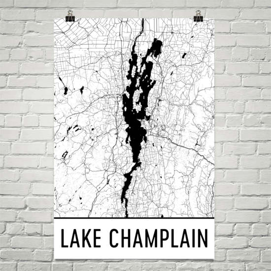 Lake Champlain VT Art and Maps