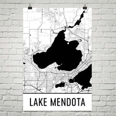 Lake Mendota WI Art and Maps