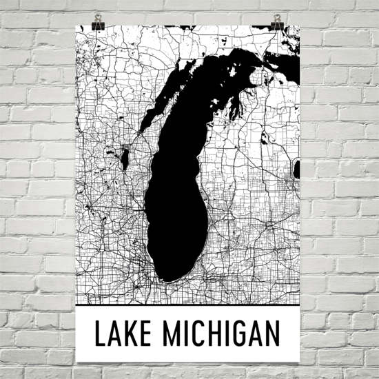 Lake Michigan Art and Maps
