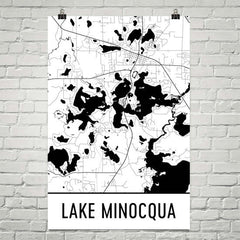 Lake Minoqua WI Art and Maps