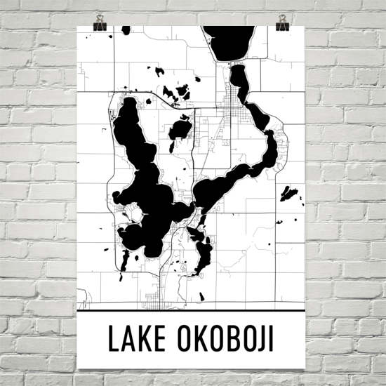 Lake Okoboji IA Art and Maps
