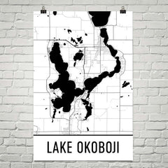 Lake Okoboji IA Art and Maps