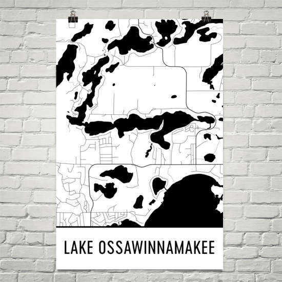 Lake Ossawinnamakee MN Art and Maps
