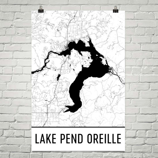 Lake Pend Oreille ID Art and Maps