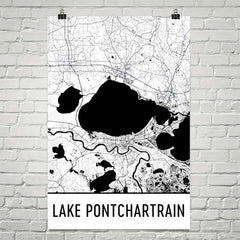 Lake Pontchartrain LA Art and Maps