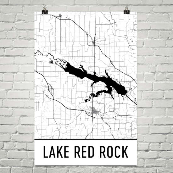 Lake Red Rock IA Art and Maps
