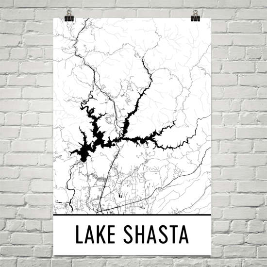 Lake Shasta CA Art and Maps