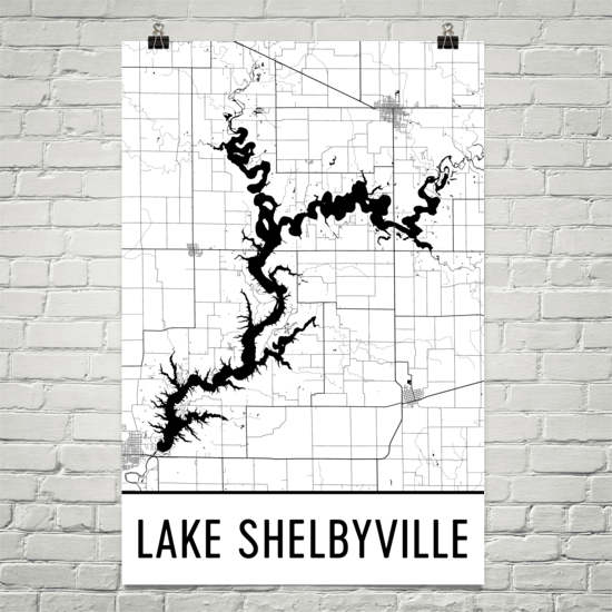 Lake Shelbyville IL Art and Maps
