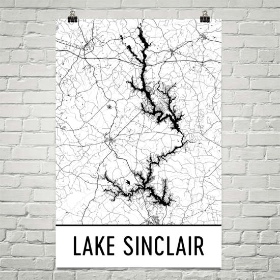 Lake Sinclair GA Art and Maps