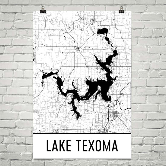 Lake Texoma TX Art and Maps