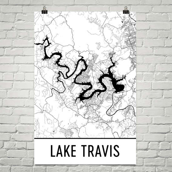 Lake Travis TX Art and Maps
