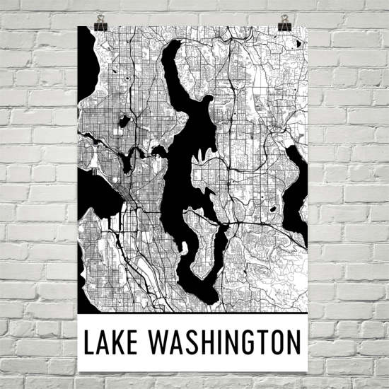 Lake Washington WA Art and Maps