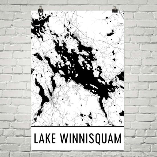 Lake Winnisquam NH Art and Maps