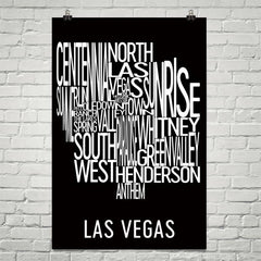 Las Vegas Neighborhood Typography Prints – Modern Map Art