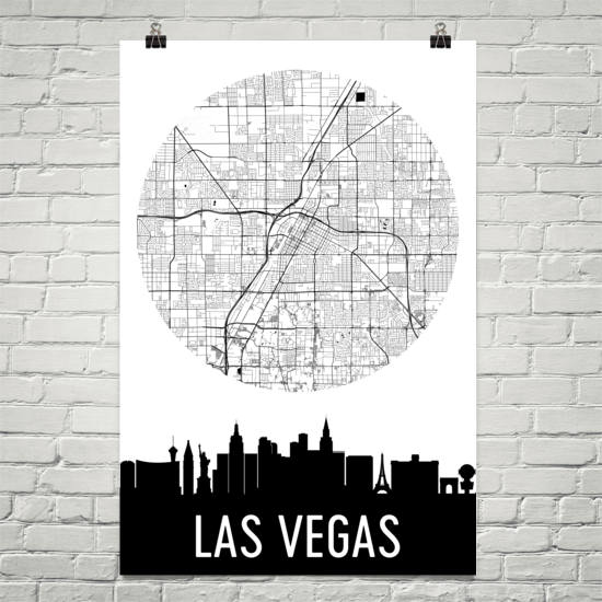 Las Vegas Skyline Silhouette Art Prints