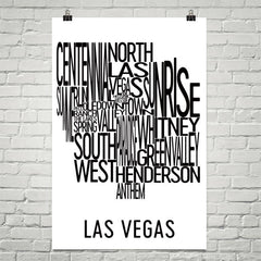 Las Vegas Neighborhood Typography Prints – Modern Map Art