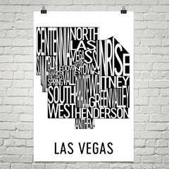 Las Vegas Neighborhood Typography Prints – Modern Map Art