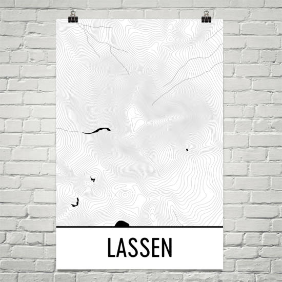 Lassen Volcanic National Park Topographic Map Art