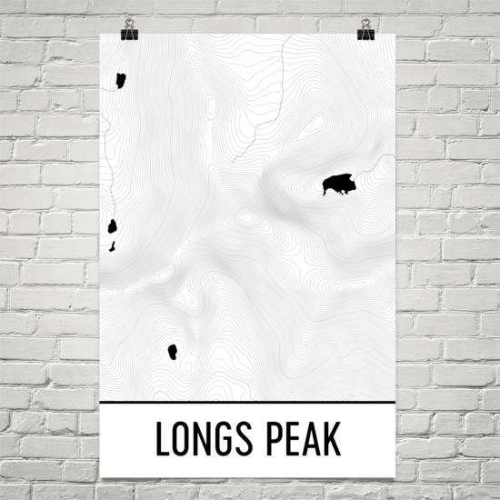 Longs Peak Topographic Map Art