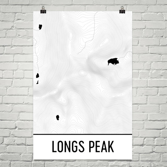 Longs Peak Topographic Map Art
