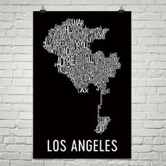 Los Angeles Neighborhood Typography Prints – Modern Map Art