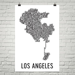 Los Angeles Neighborhood Typography Prints – Modern Map Art