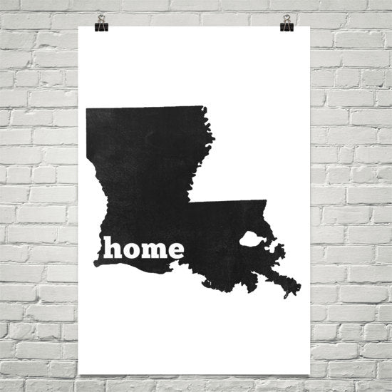 Louisiana Home State Map Art