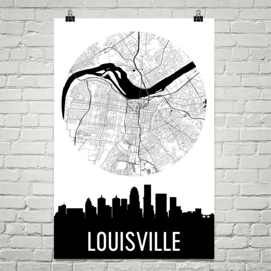 Louisville Skyline Silhouette Art Prints