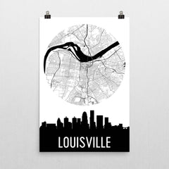 Louisville Skyline Silhouette Art Prints