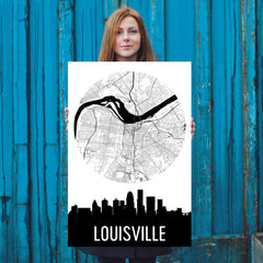 Louisville Skyline Silhouette Art Prints