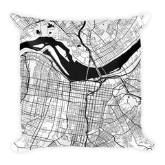 Louisville Map Pillow – Modern Map Art
