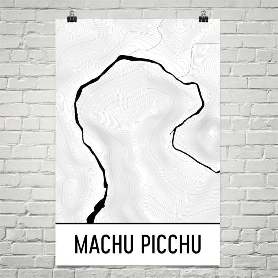 Machu Picchu Topographic Map Art
