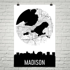 Madison Skyline Silhouette Art Prints