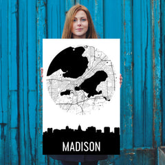 Madison Skyline Silhouette Art Prints