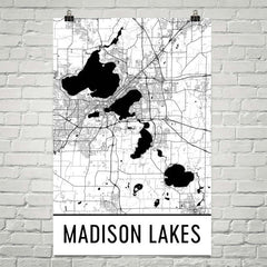 Madison Lakes WI Art and Maps