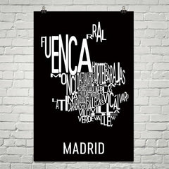 Madrid Neighborhood Typography Prints – Modern Map Art