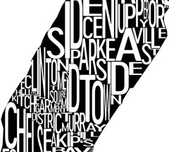 Manhattan Neighborhood Typography Prints – Modern Map Art