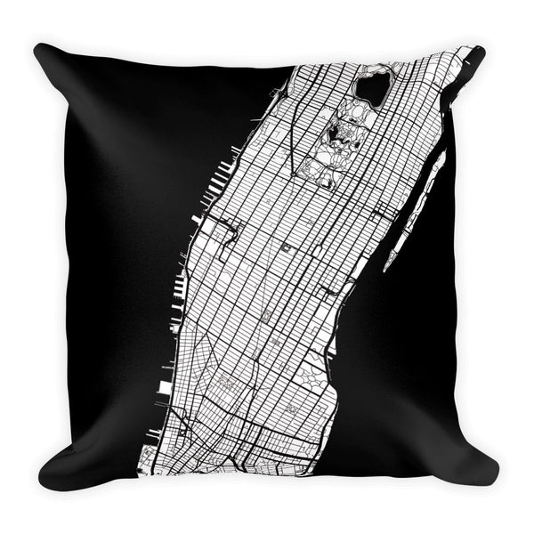 Manhattan (NY) Map Pillow – Modern Map Art