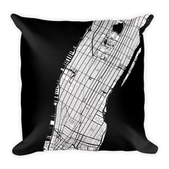 Manhattan (NY) Map Pillow – Modern Map Art