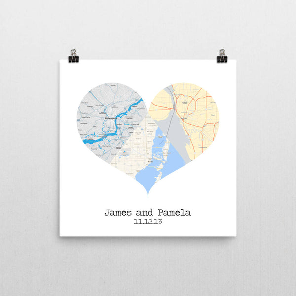 Map Heart Art